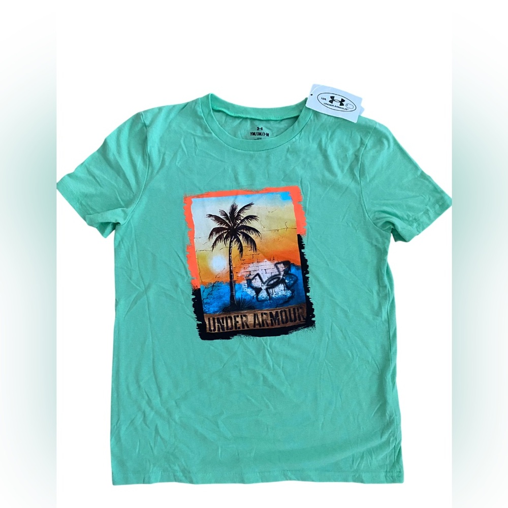 Under Armour Boys T-Shirt Green New NWT